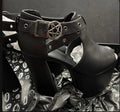 Killstar Platform Heels Pentagram  Buckles. Goth Punk Mule Shoes Crucifreak US10