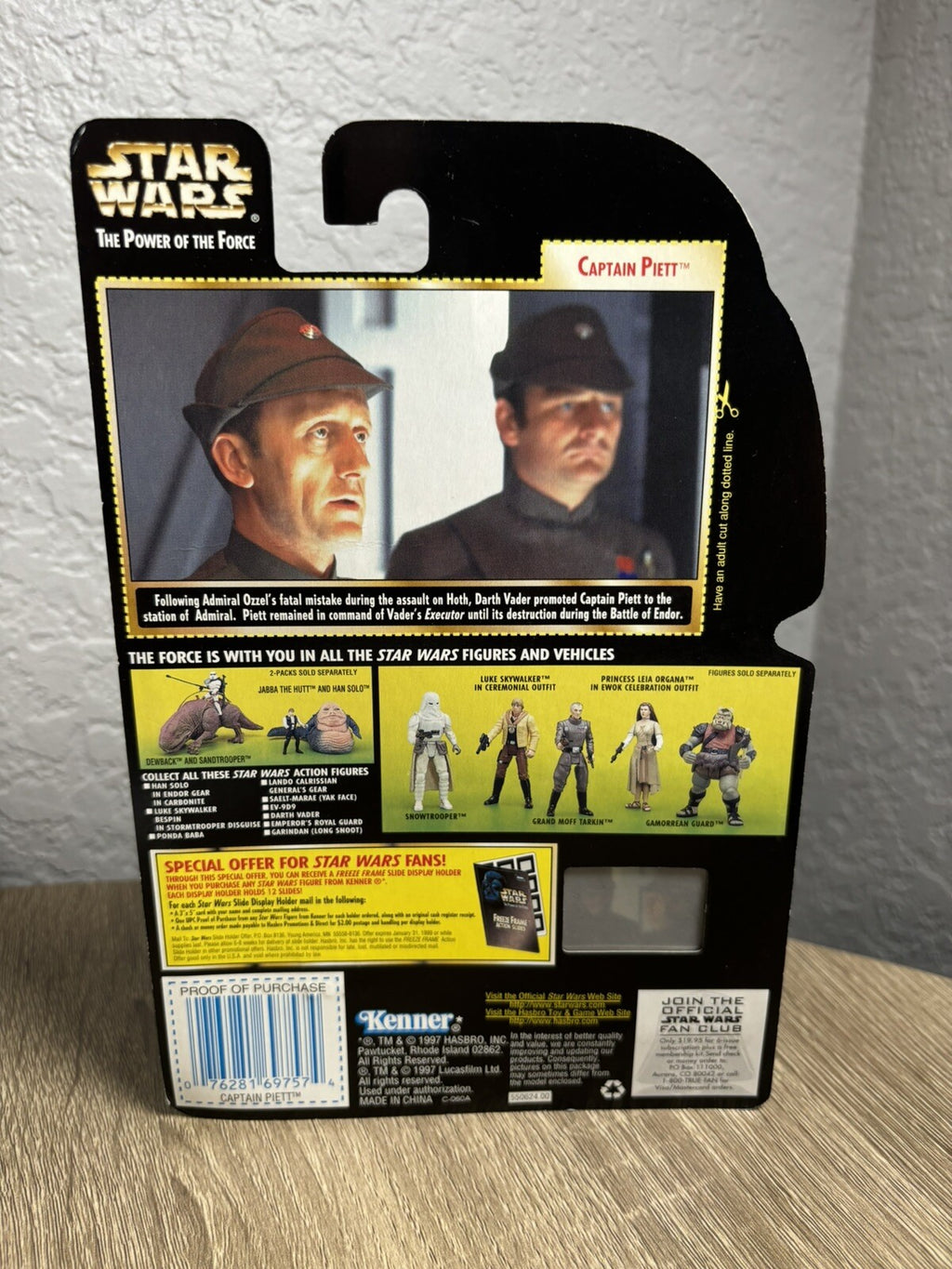 Star Wars Power Of The Force Freeze Frame Captain Piett 3.75 Figure 1997 Hasbro