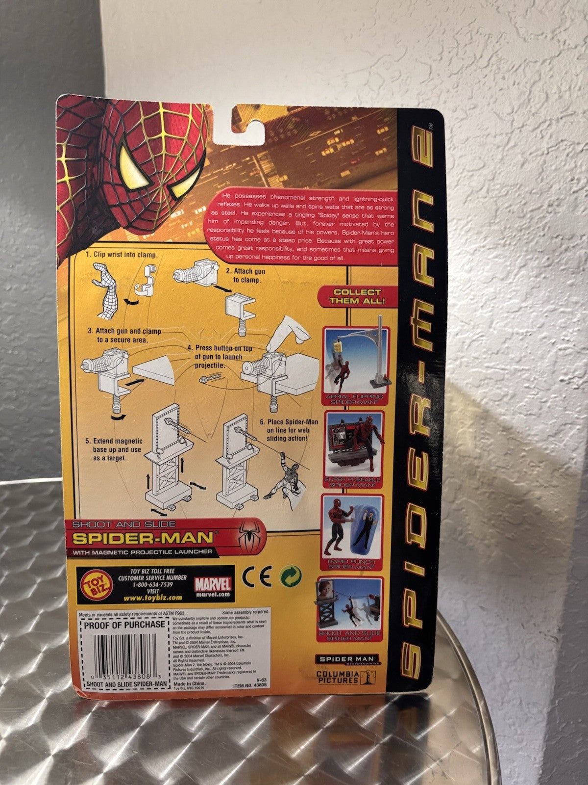 VTG 2004 Toy Biz Marvel Spider-Man 2 Shoot & Slide Action Figure Sealed New 