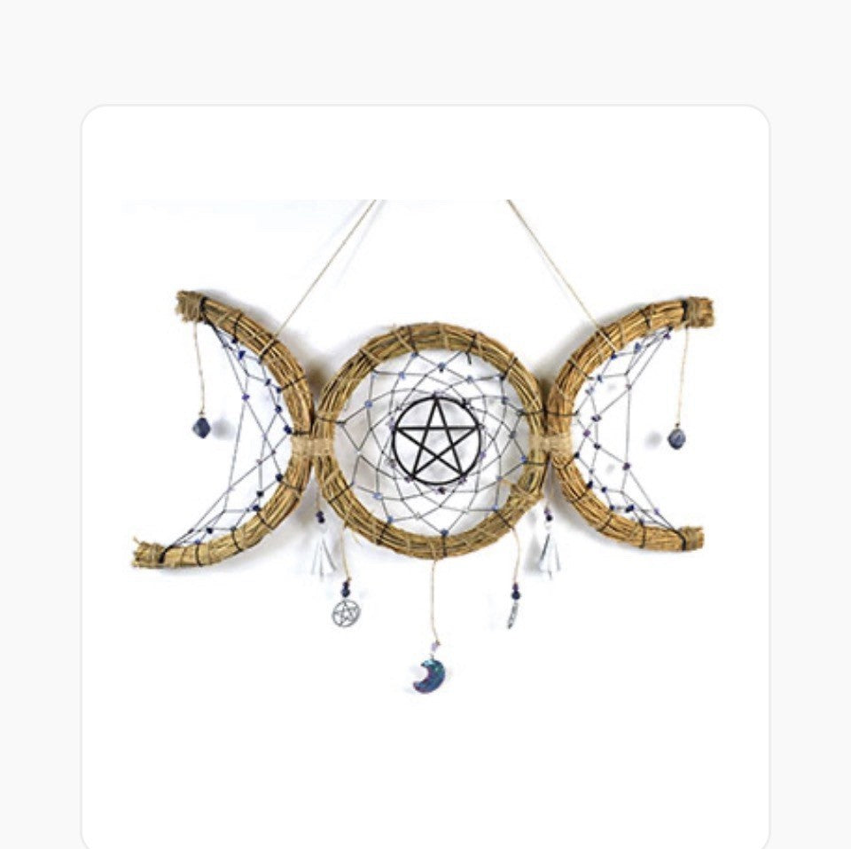 20"X 8" Triple Moon Wreath Wall Hanging