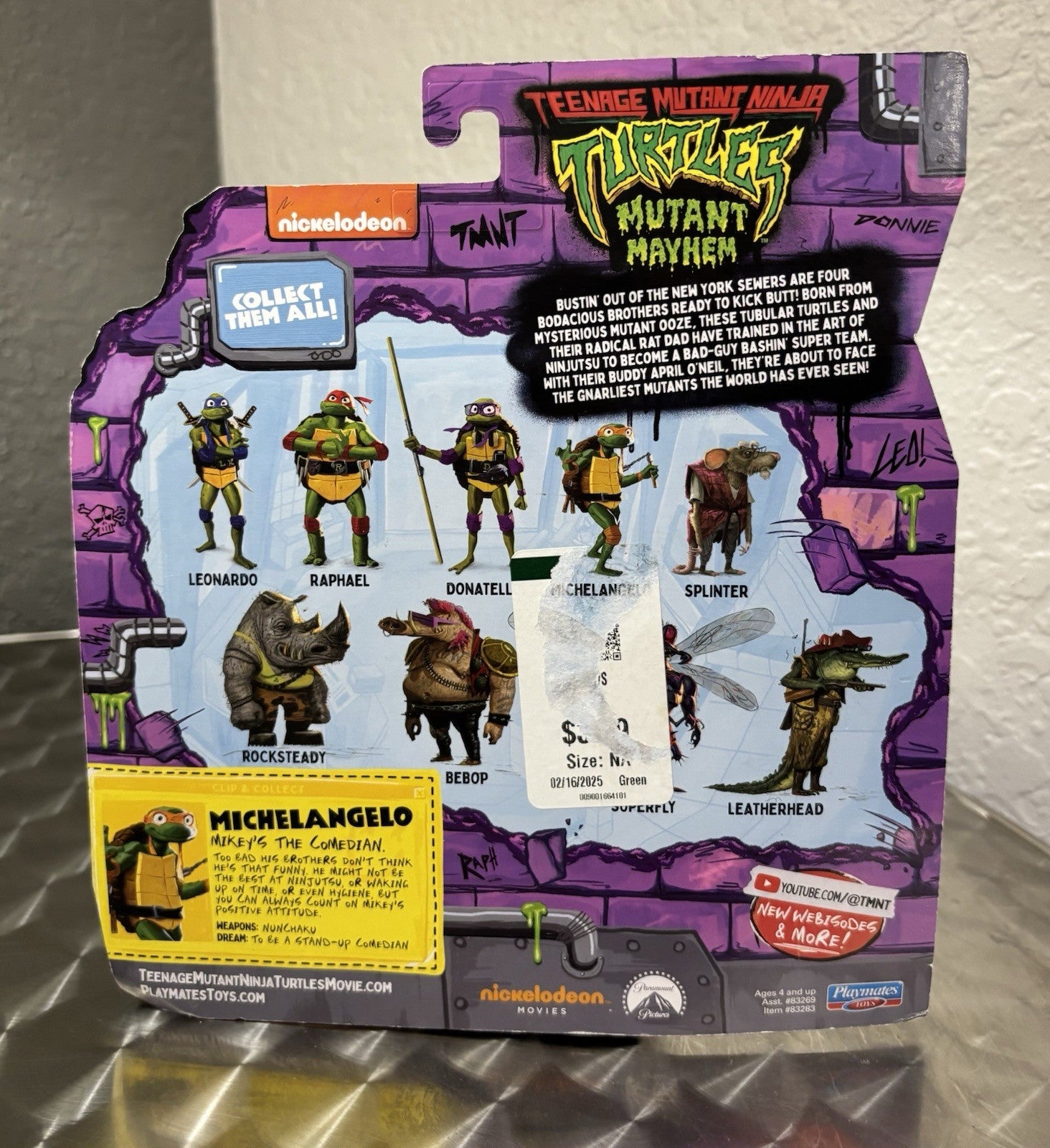 2023 TMNT Teenage Mutant Ninja Turtles Mutant Mayhem Michelangelo NIB