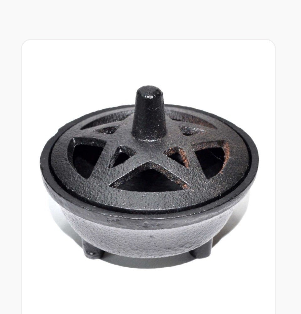 3 3/8" Cast Iron Pentagram cauldron