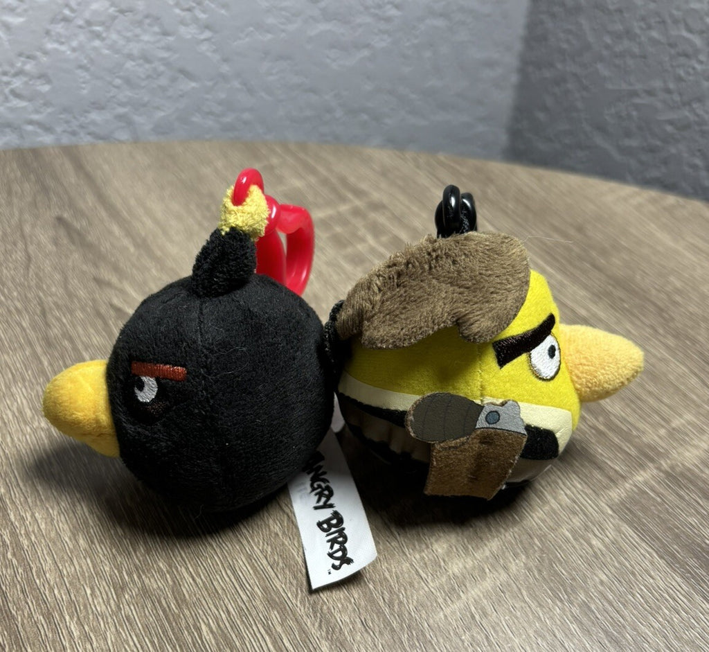 Angry Birds Star Wars Han Solo 2009 & Angry Birds Black Bomb 2010 3" Plush