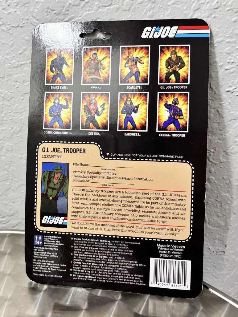 Super7 ReAction GI Joe Infantry Trooper Action Figure New in Package