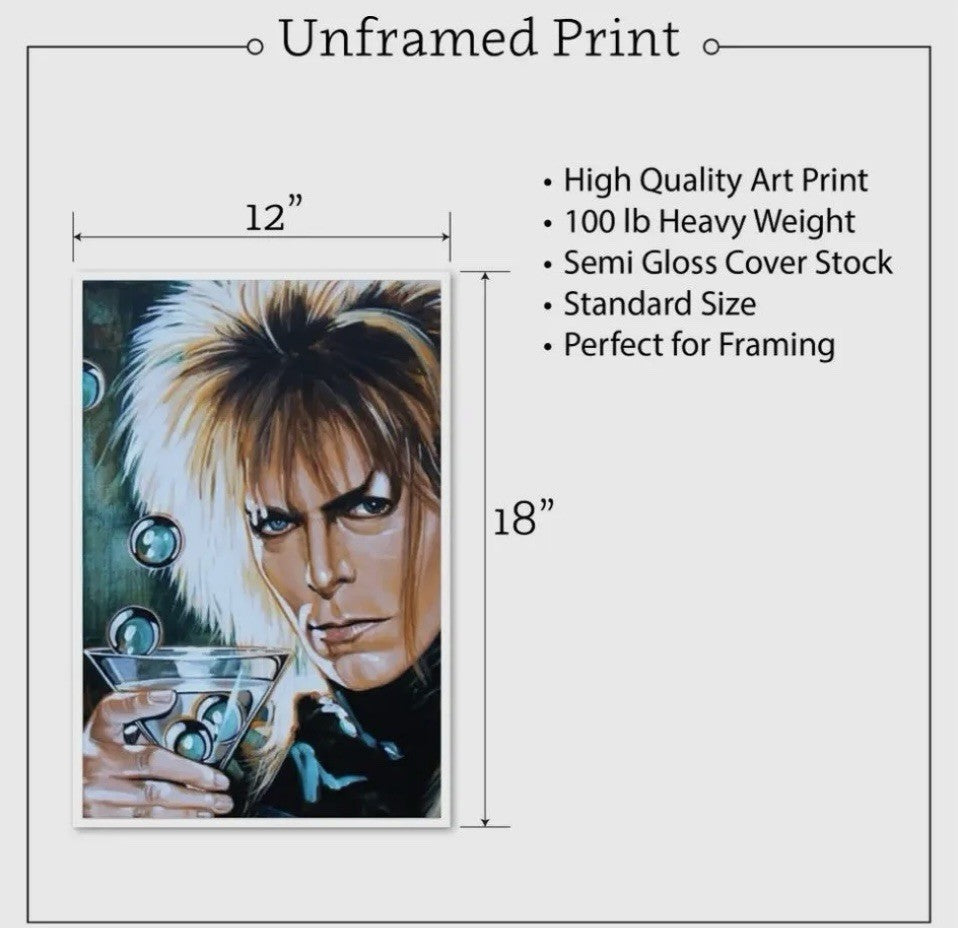 The Goblin King by Mike Bell Tattoo Art Print Icon David Bowie Jareth Labyrinth