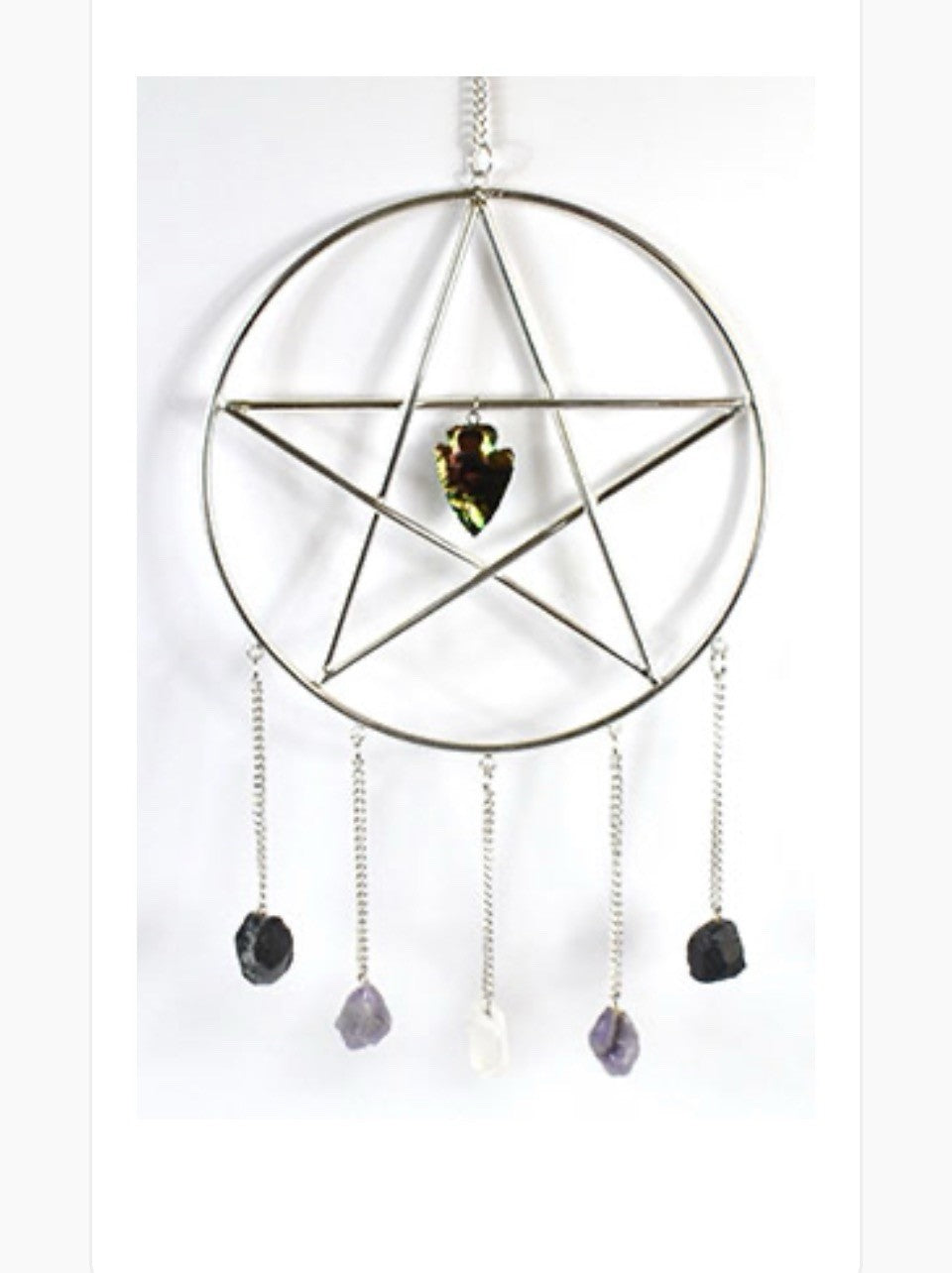 15"x 6" Pentagram with Stones wall hanging