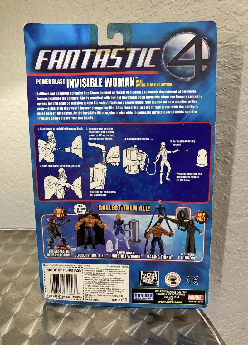 2005 Toy Biz Fantastic Four TRANSPARENT POWER BLAST INVISIBLE WOMAN Figure