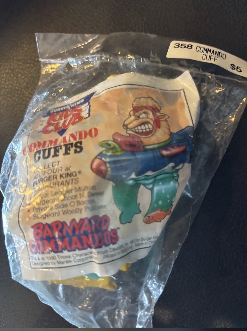 Vtg 1990 Major Sargeant Barnyard Commando Cuffs Burger King Kids Club Toy Sealed