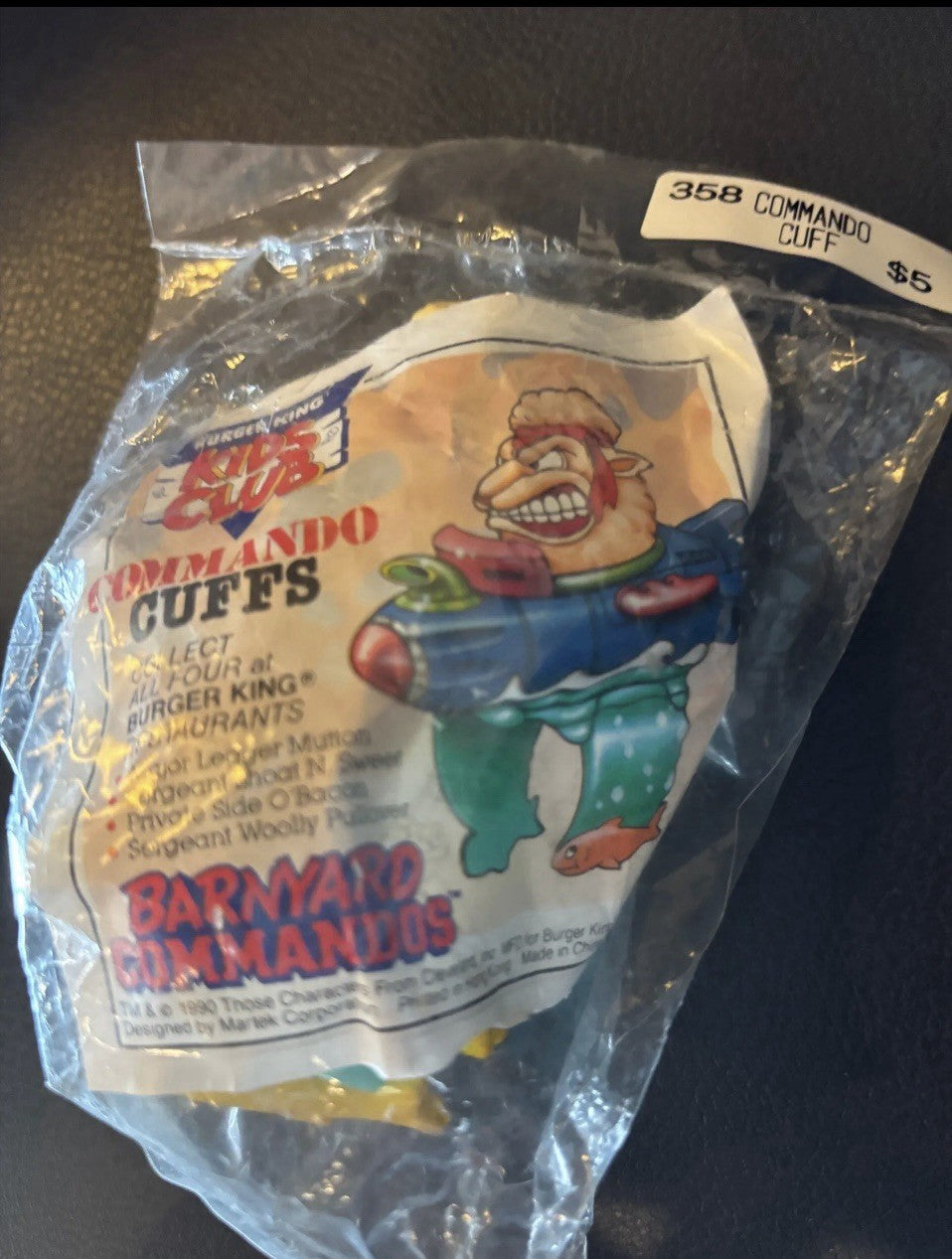 Vtg 1990 Major Sargeant Barnyard Commando Cuffs Burger King Kids Club Toy Sealed