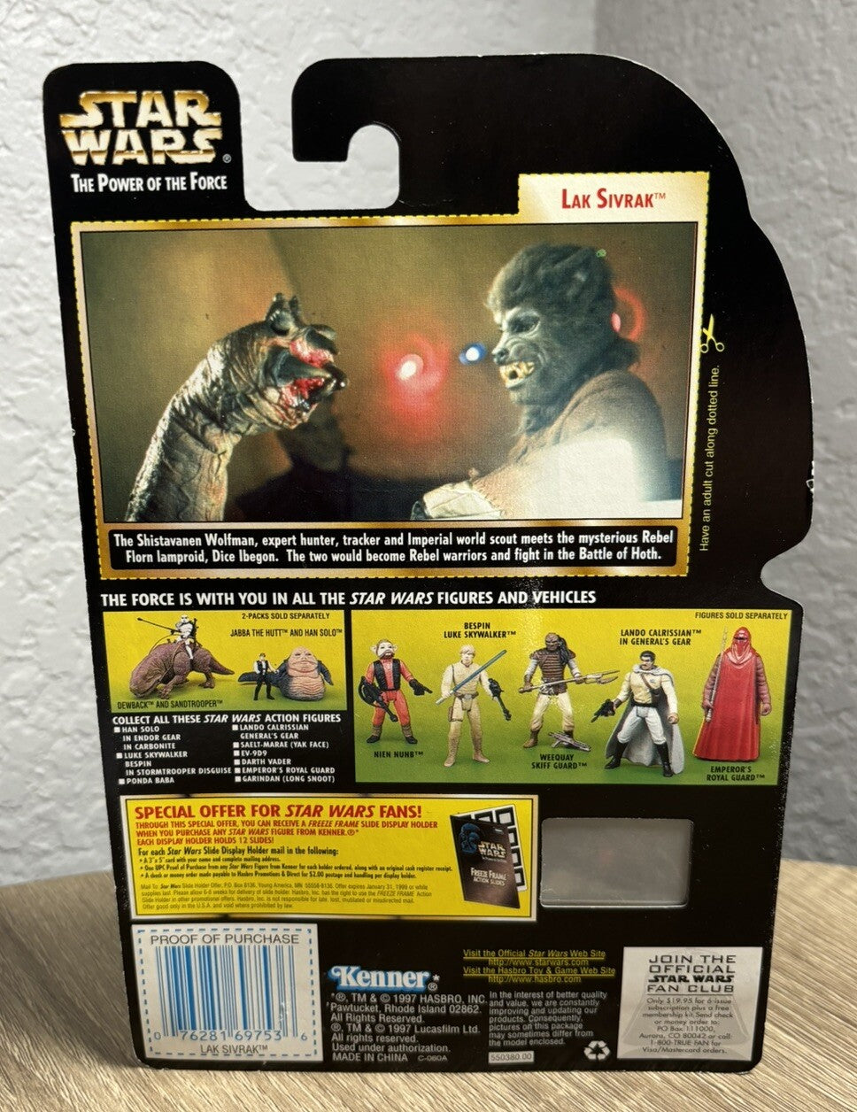 Star Wars Lak Sivrak 3.75" Figure Power of the Force Freeze Frame New 1997