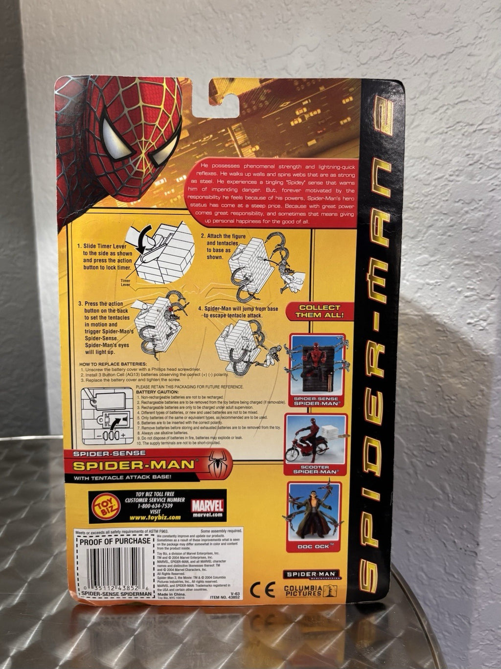 Spider-Man 2 Movie Spider Sense SpiderMan Tentacle Attack Base NEW Toy Biz 2004