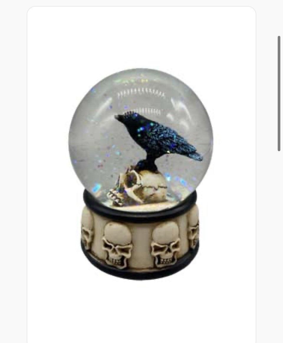 3 1/4" Raven On Skull Water Glob