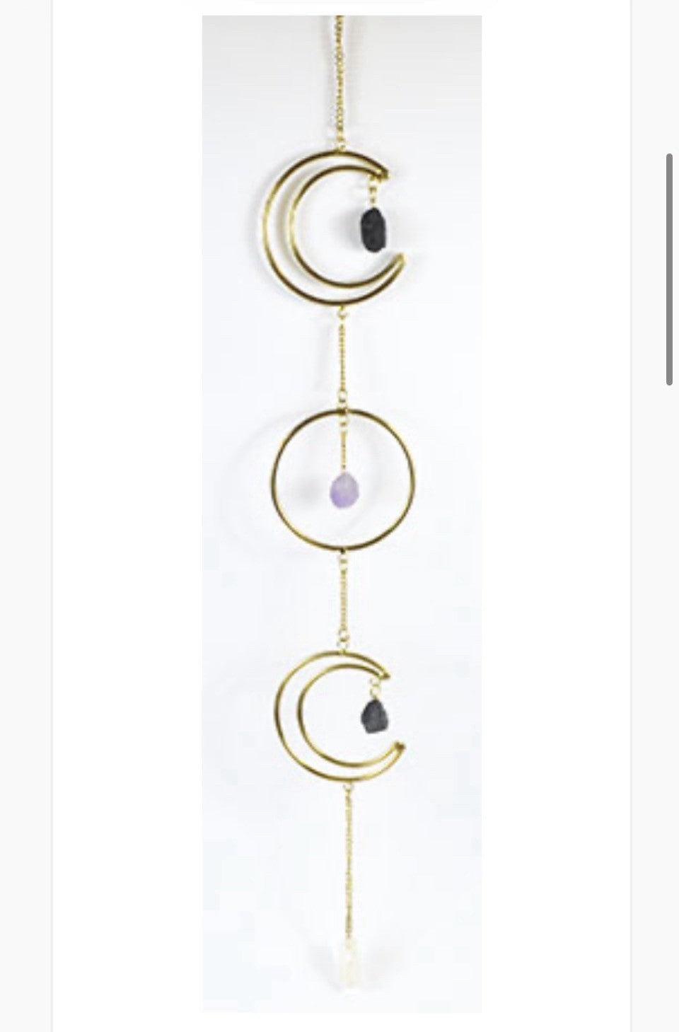 22"X 3" Triple Moon Wreath With Stones Wall Hanging