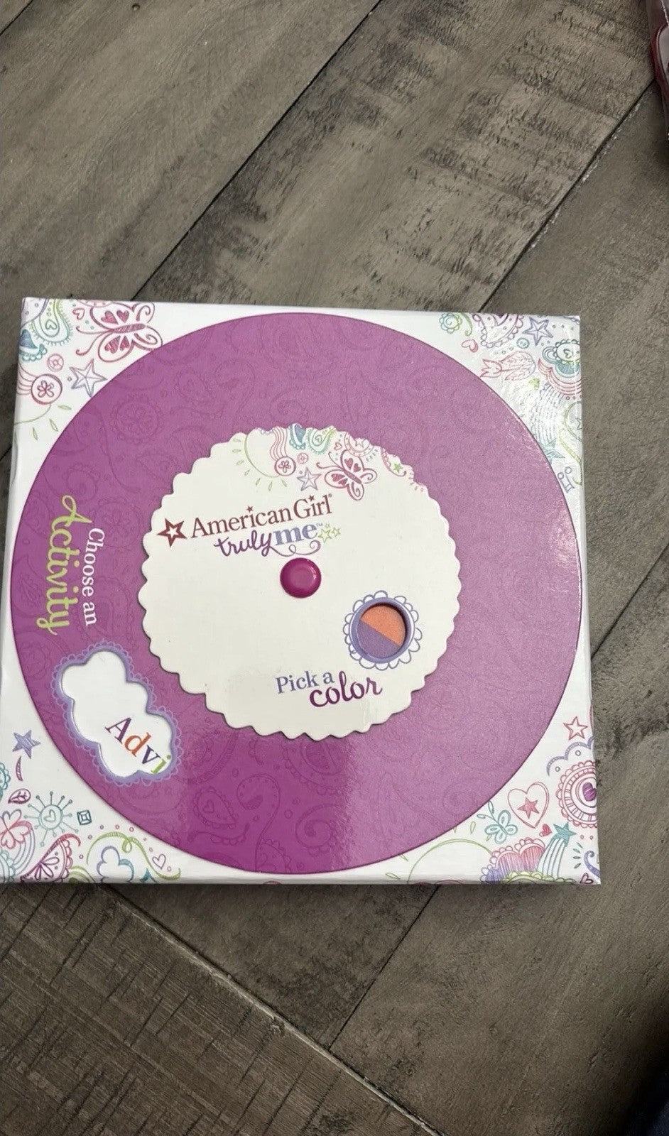American Girl Truly Me Activity Box Dial Wheel Pick a Color Crafts Recipes Game