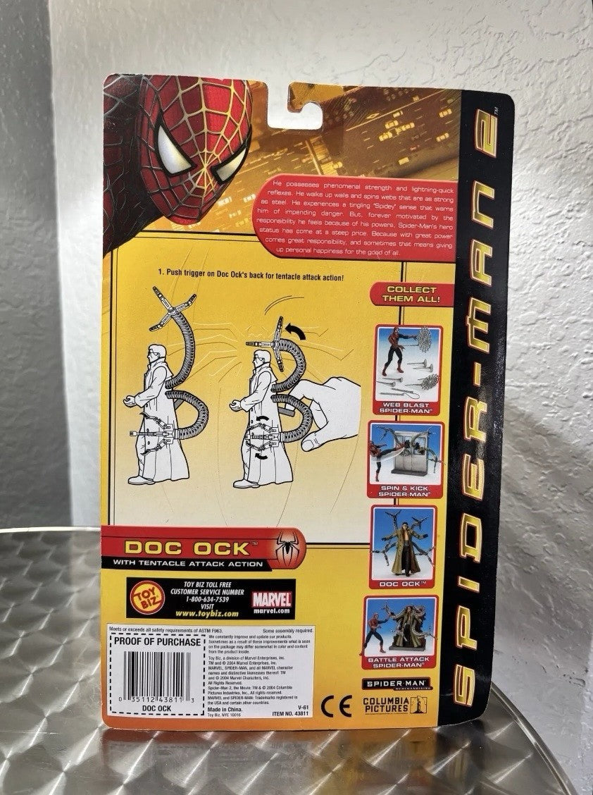 2004 Spider-Man 2 Dock Ock Figure with 4 Bendable Tentacles  NIP. Marvel