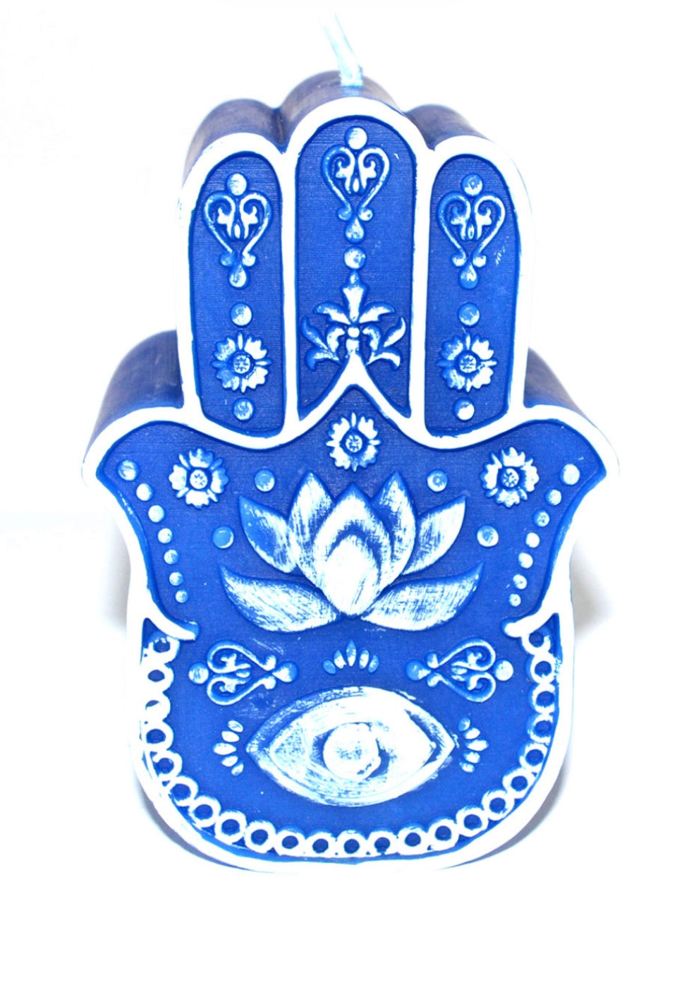 5 1/2" Blue Hand Of Fatima Candle
