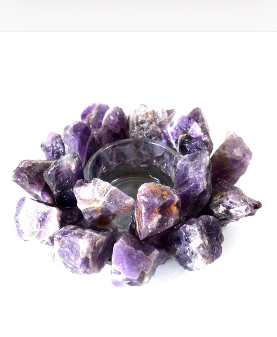 4 1/2" Amethyst Tealight Holder