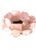 4 1/2" Rose Quartz Tealight Holder