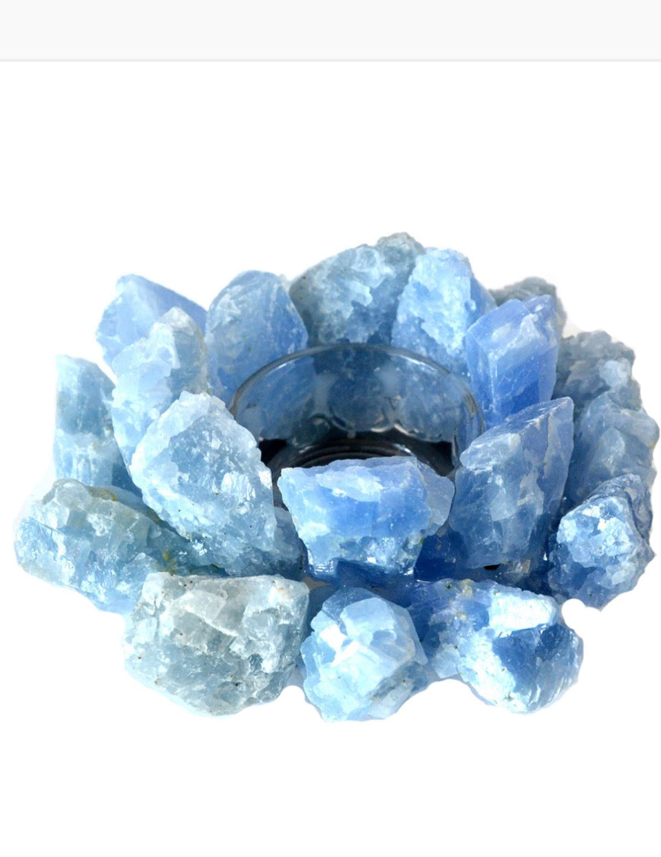 4 1/2" Blue Cacite Tealight Holder