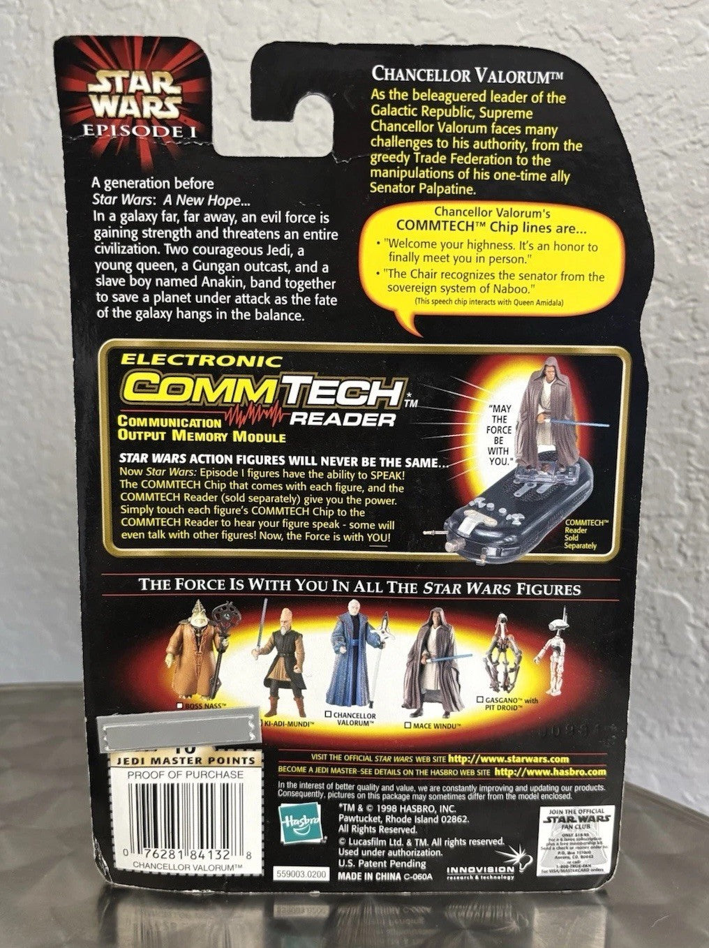 Hasbro Star Wars Chancellor Valorum With Ceremonial Staff Action Figure NIP 1998
