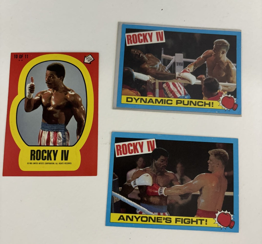 Rocky 4 Movie 2 Trading Cards Base Set and Sticker 1985