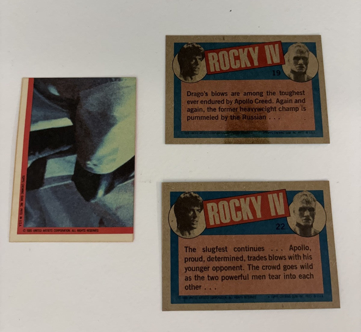 Rocky 4 Movie 2 Trading Cards Base Set and Sticker 1985