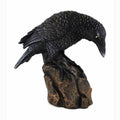 Black Raven/Crow Bird Figurine Sculpture Statue Display on Rock Base